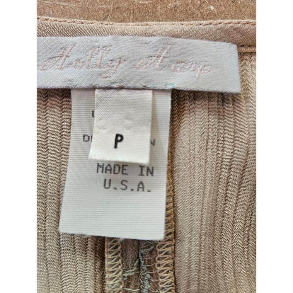 Holly Harp Pale Yellow Floral Two Piece Dress Sz S Vintage Pastel Silk Chiffon - Picture 10 of 11